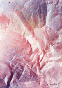 1977-Convulsions-3-29x21cm-acrylic-spray-on-crisped-silkpaper-stuck-on-cardboard-with-iron-Dar-Abdalla-Paris
